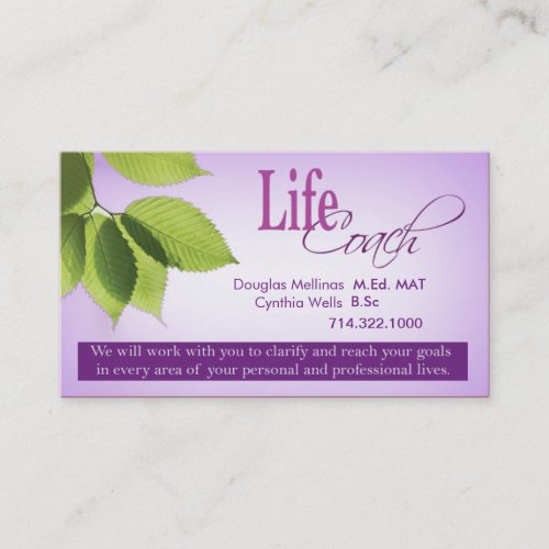Life Coach I Personal Goals Spiritual Counseling Business Card Templates