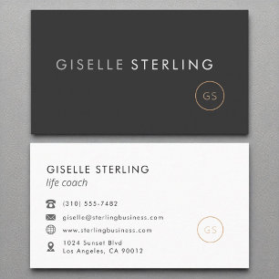Life Coach Luxury Black Elegant Modern Business Card