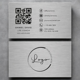 Life Coach Metal QR Code Business Card