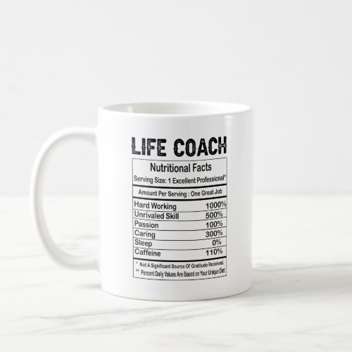 Life Coach Nutrition Facts 11oz Coffee Mug