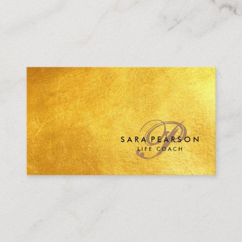 Life Coach Personal Services Elegant Gold Texture Business Card