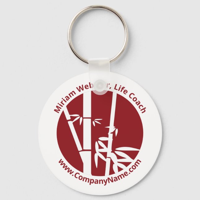 Life Coach Promotional Red & White Custom Logo Keychain (Front)