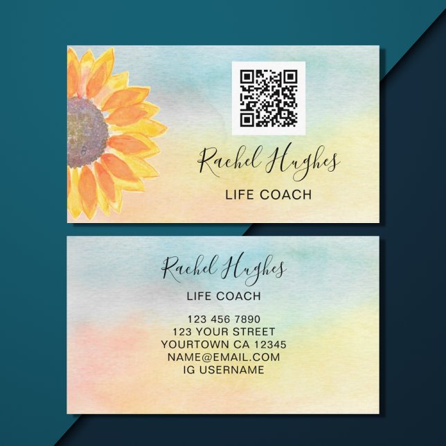 Life Coach QR Code Colorful Business Card (Creator Uploaded)