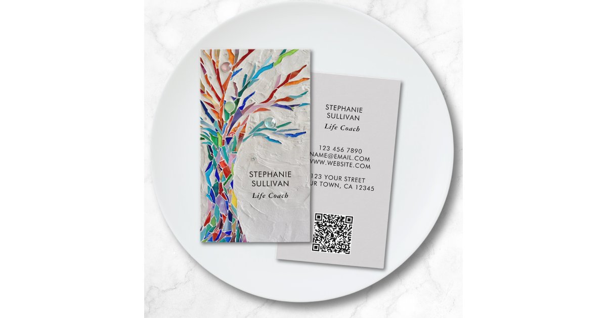 Life Coach QR Code Tree Of Life Business Card | Zazzle