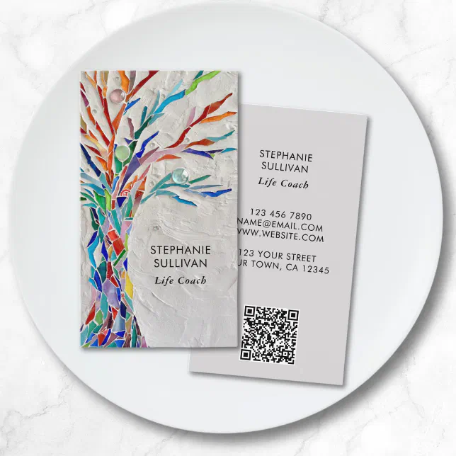 Life Coach QR Code Tree Of Life Business Card | Zazzle