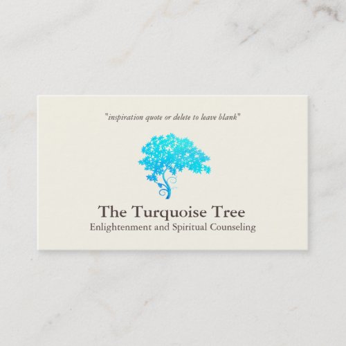 Life Coach Spiritual Counselor Turquoise Tree 2 Business Card