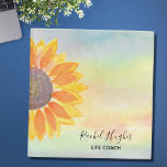 Life Coach Sunflower Colorful 3 Ring Binder<br><div class="desc">This simple and stylish Life Coach Binder is decorated with a yellow sunflower on a watercolor background. Easily customizable. You can change Life Coach to a different occupation. Use the Customize Further option to change the text size, style or color if you wish. Because we create our own artwork you...</div>