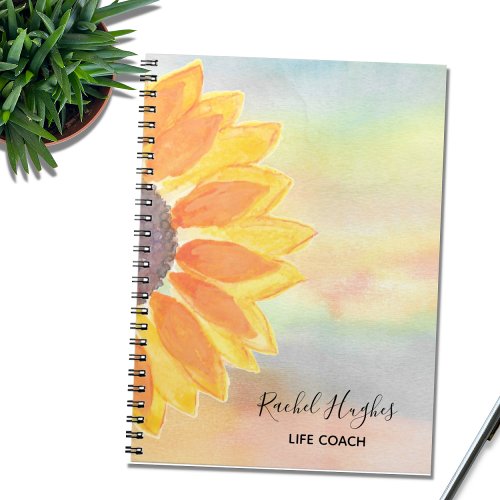 Life Coach Sunflower Colorful Notebook