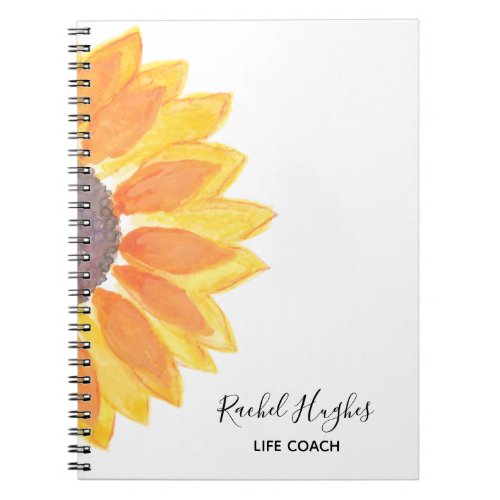 Life Coach Sunflower Notebook