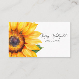Life coach sunflower therapist yoga healer business card