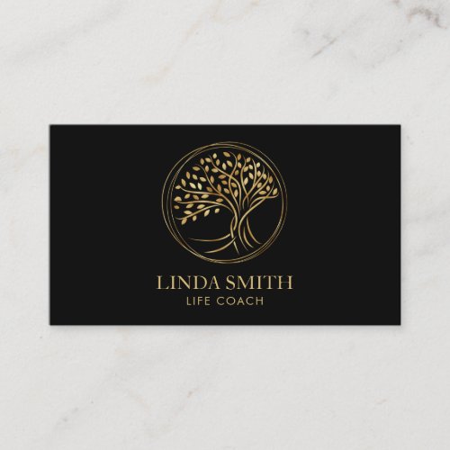 Life Coach Therapist Spa Wellness Cosmetics Tree B Business Card