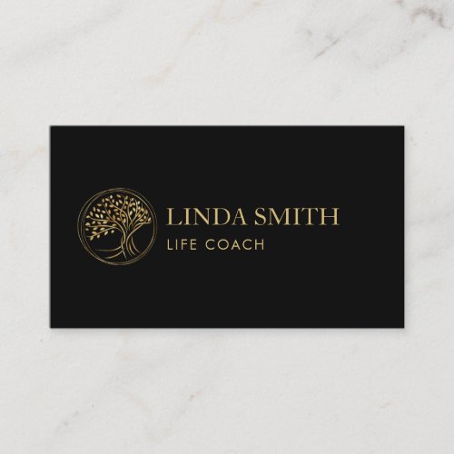 Life Coach Therapist Spa Wellness Cosmetics Tree B Business Card