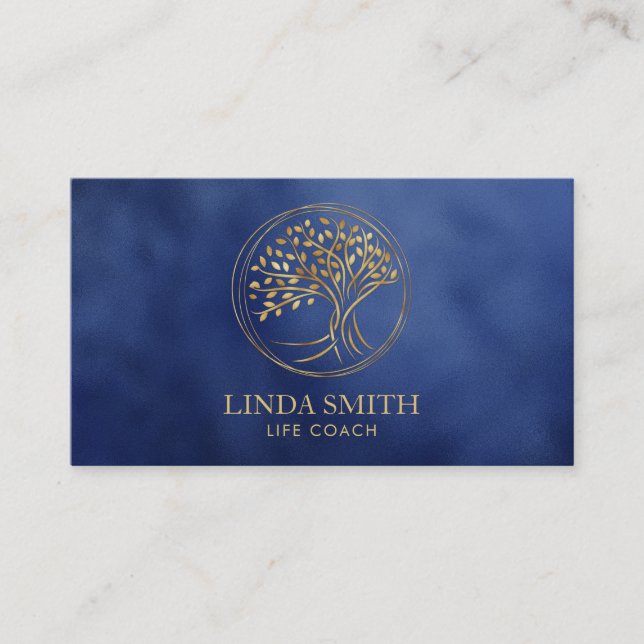 Life Coach Therapist Spa Wellness Cosmetics Tree B Business Card (Front)
