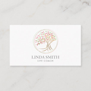 Life Coach Therapist Spa Wellness Cosmetics Tree Business Card