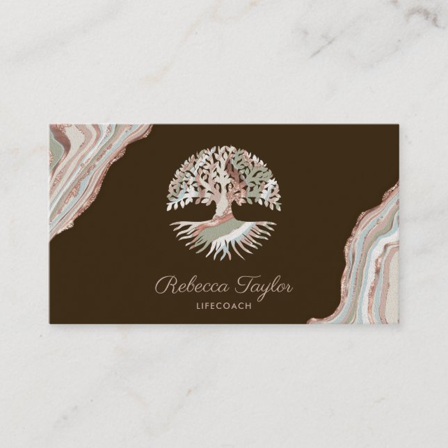 life coach tree of life therapist healer wellness  business card (Front)