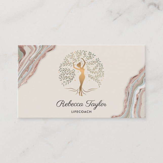 life coach tree of life therapist healer wellness  business card (Front)