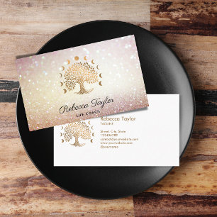life coach tree of life therapist yoga moon phases business card