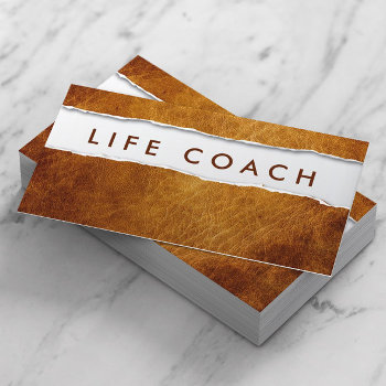 Life Coach Vintage Leather Professional Business Card by cardfactory at Zazzle