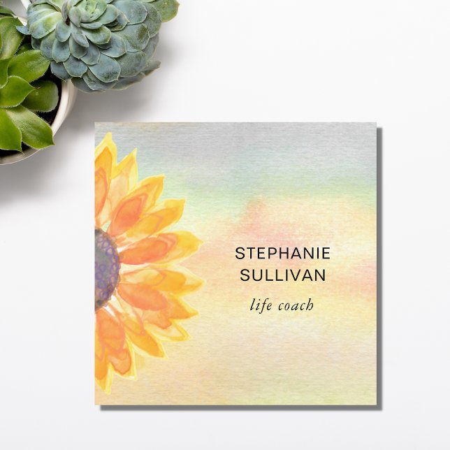 Life Coach Watercolor Square Business Card (Creator Uploaded)