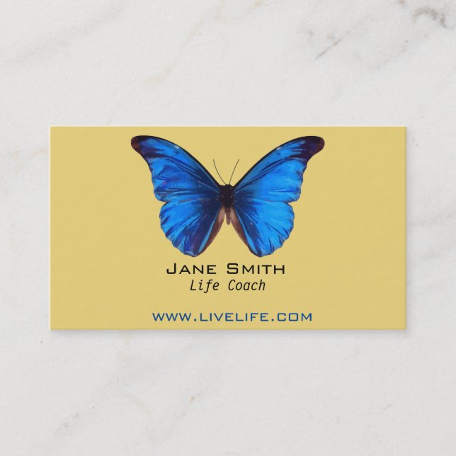 Life Coach wellbeing butterfly freelance Business Card (Front)