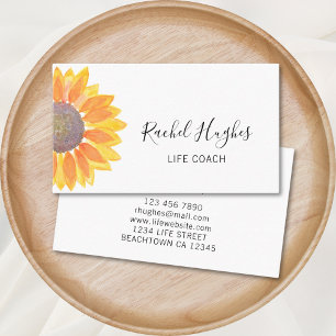 Life Coach Yellow Sunflower Business Card