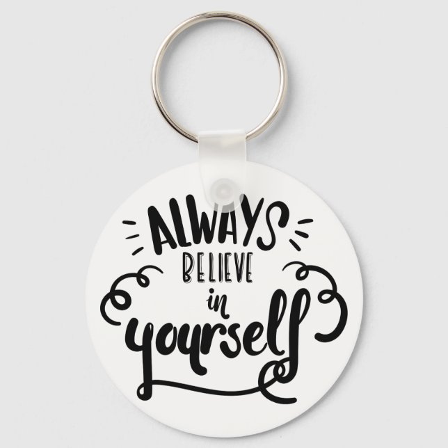 Life Confidence  Attitude Goals Motivational Quote Keychain (Front)