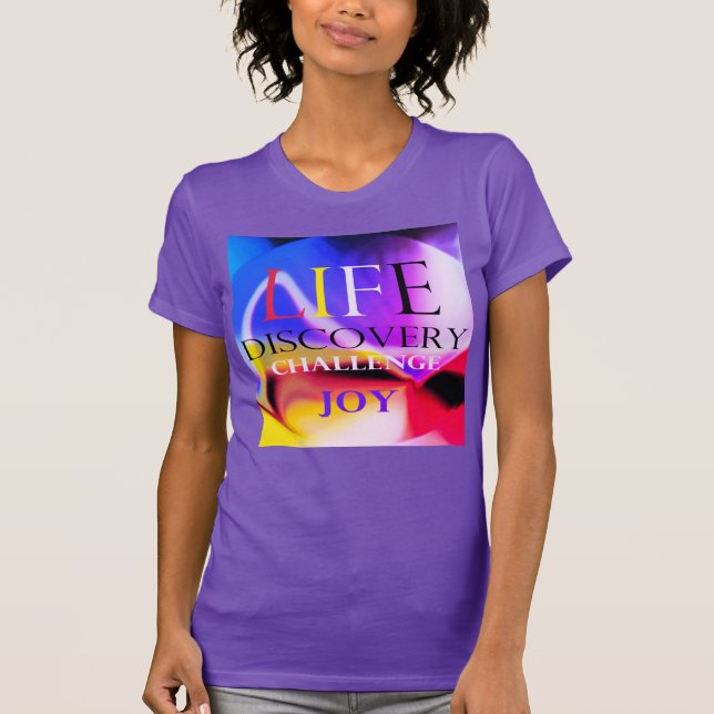 "Life Discovery Challenge" Blue Red Yellow Magenta T-Shirt (Front)