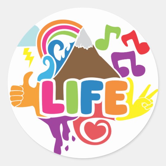Life Doodles Classic Round Sticker