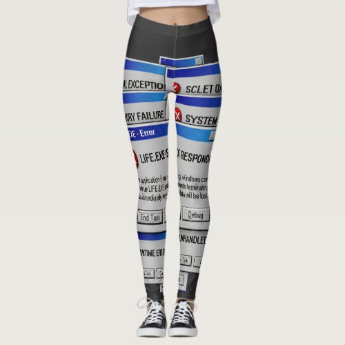 Life.exe Is Not Responding Funny Existential Error Leggings