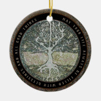 Life Filled with Blessings Message Ceramic Ornament