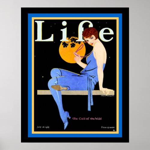 Life Flapper in Blue July 1927 Poster 16 x 20