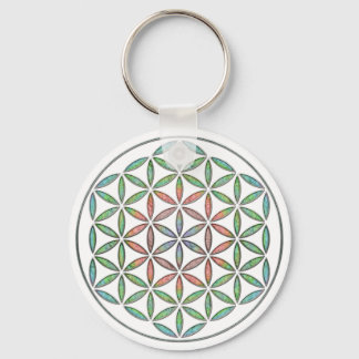 Life Flow Flower of Life Design Keychain