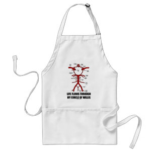 Life Flows Through My Circle Of Willis (Health) Adult Apron