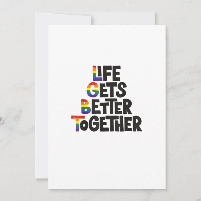 Life Gets Better Together Light Colors Inspiration Holiday Card (Front)