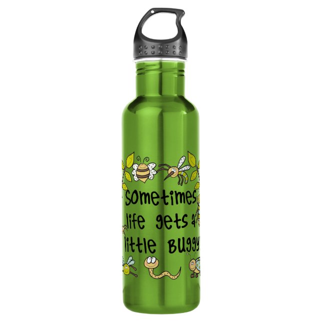 Life Gets Buggy Stainless Steel Water Bottle (Front)
