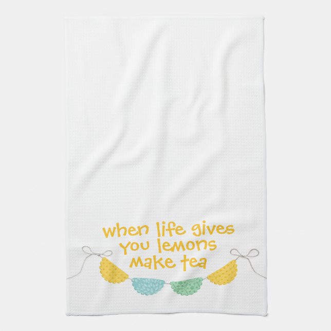 Life Gives Lemons for Tea Kitchen Towel Tea Towel (Vertical)