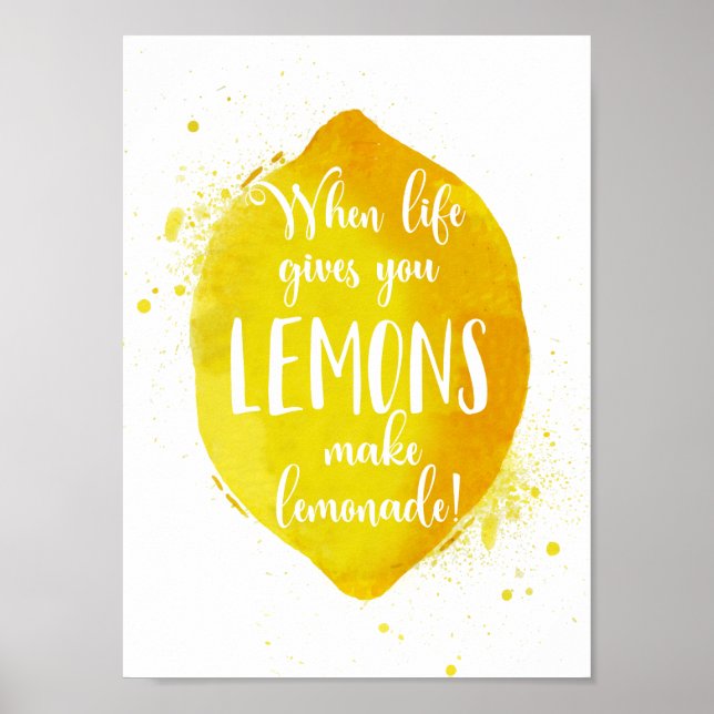 Life Gives You Lemon Make Lemonade Inspirational Poster (Front)