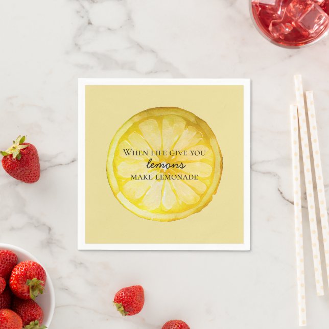 Life Gives You Lemons Quote Napkins (Insitu)