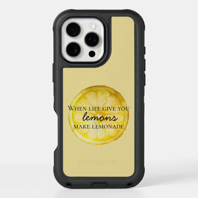 Life Gives You Lemons Quote Otterbox iPhone Case (Back)