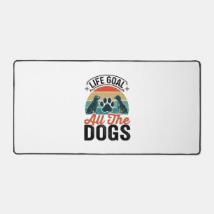 Life Goal All The Dogs Vintage Dog Lover Design_1 Desk Mat