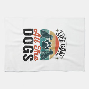 Life Goal All The Dogs Vintage Dog Lover Design_1 Kitchen Towel
