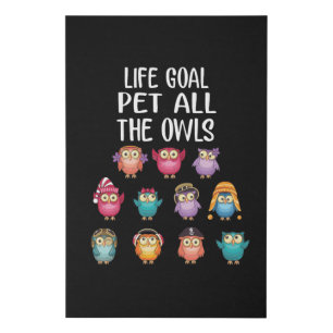 Life Goal Pet All The Owls Cute Owl Lovers Faux Canvas Print