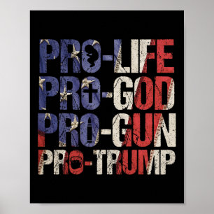 Life God Gun Trump Usa Re-elect Donald Trump 2020 Poster