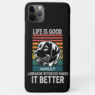Life Good With Labrador Retriever Retro Vintage iPhone 11 Pro Max Case