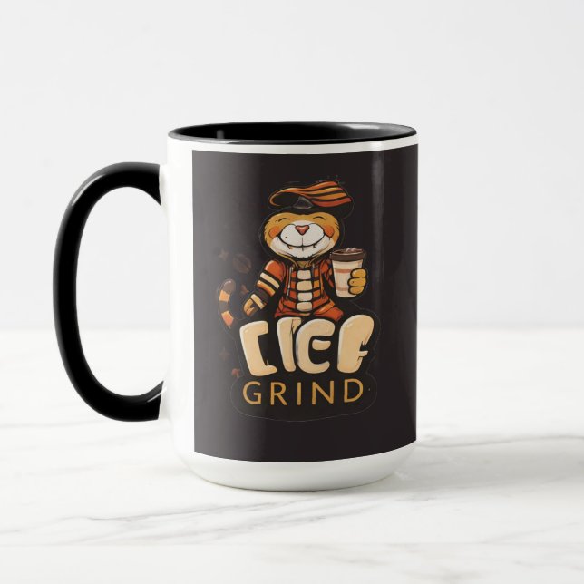 Life Grind Coffee Cute Tiger - Coffee Mug (Left)