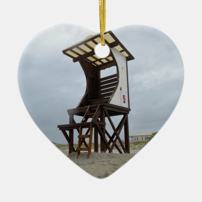 Life Guard Stand Wrightsville Beach NC Ceramic Ornament (Front)