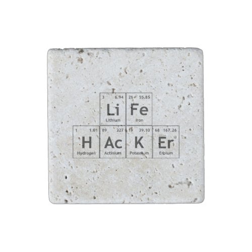 LiFe HAcKEr Chemistry Elements Periodic Table Word Stone Magnet