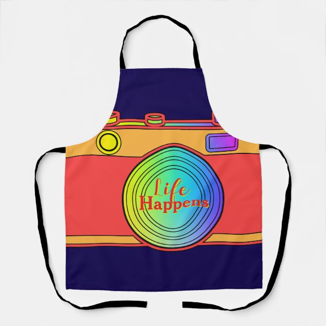  Life Happens Camera Image    Apron (Front)