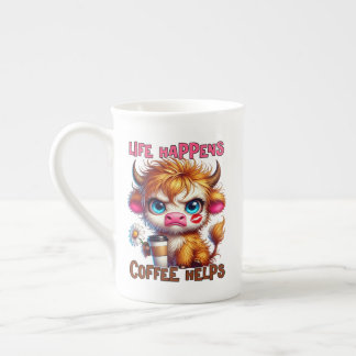Life Happens Coffee Helps Bone China Mug