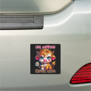 Life Happens Coffee Helps Car Magnet